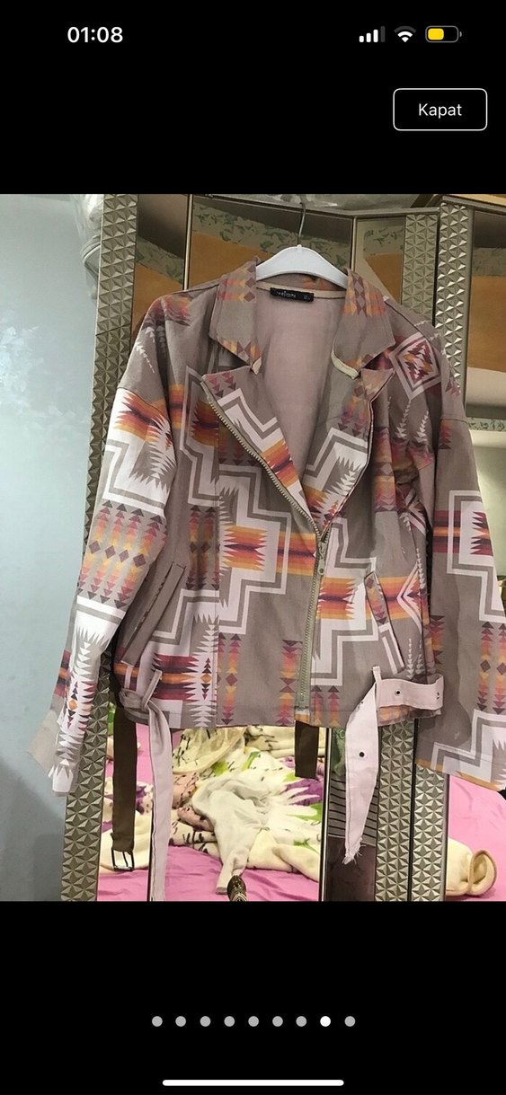 Bohem Uzun Belden Kuşaklı Kadın Ceket - Görsel 4