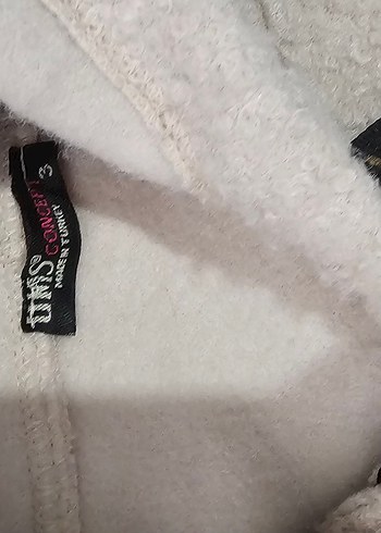 Gri Fermuarlı peluş uzun Kadın Ceket - Görsel 2