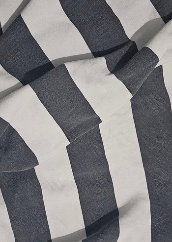 Gri Çizgili Oversize Sweatshirt - Görsel 2