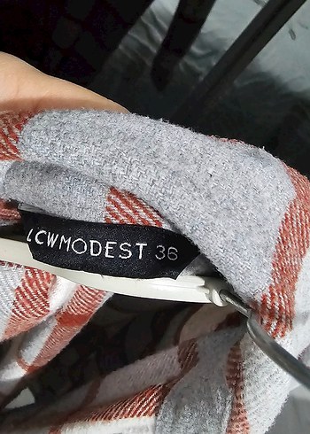 Gri Ekose Düğmeli Kadın Gömlek - Görsel 3