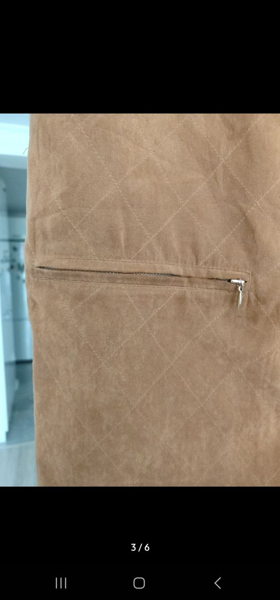 Bej Süet Düğmeli Kadın Yelek - Görsel 3