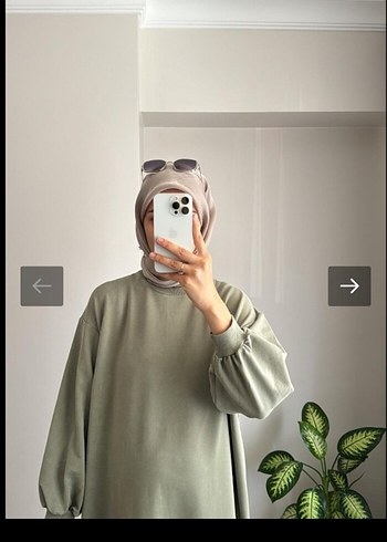 haki Uzun Salaş Kadın sweat Elbise - Görsel 2