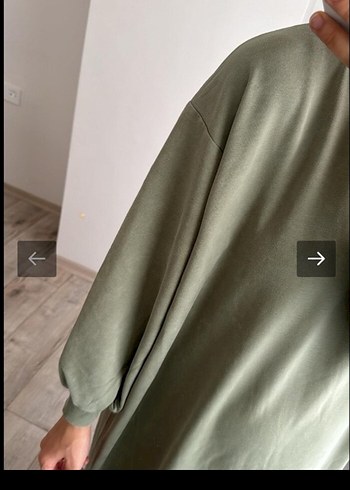 haki Uzun Salaş Kadın sweat Elbise - Görsel 4