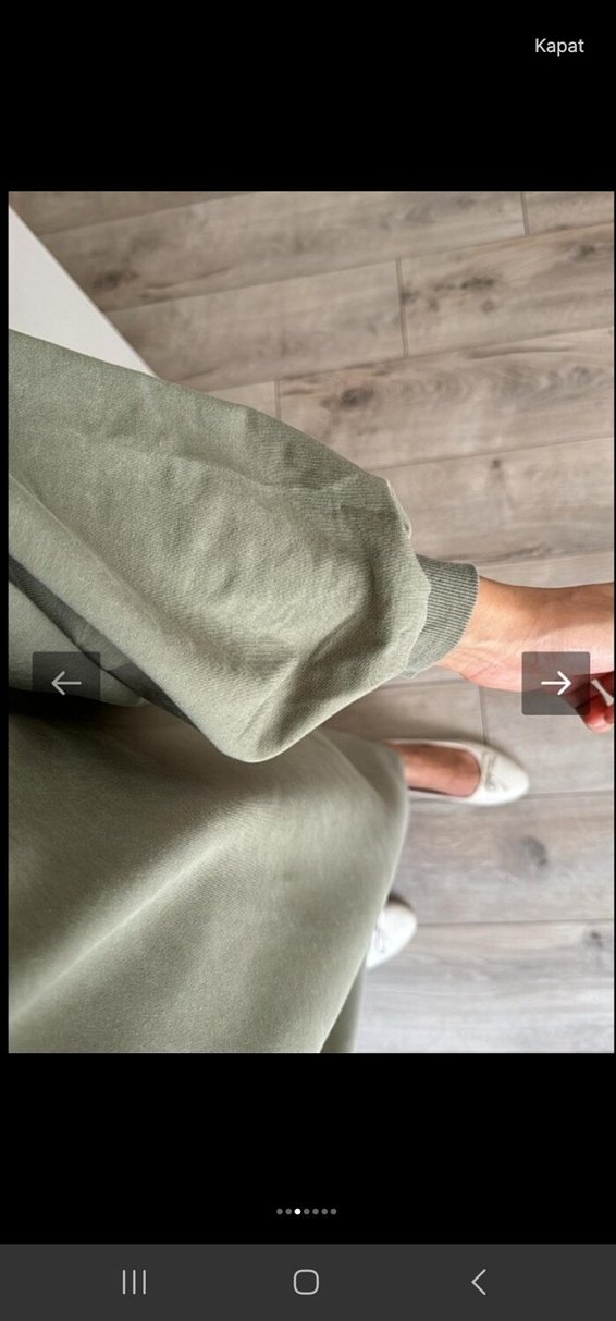 haki Uzun Salaş Kadın sweat Elbise - Görsel 3