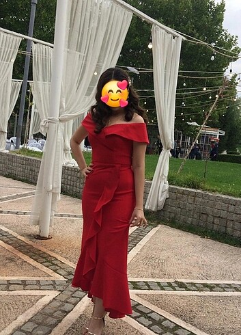 36 Beden kırmızı Renk Elbise