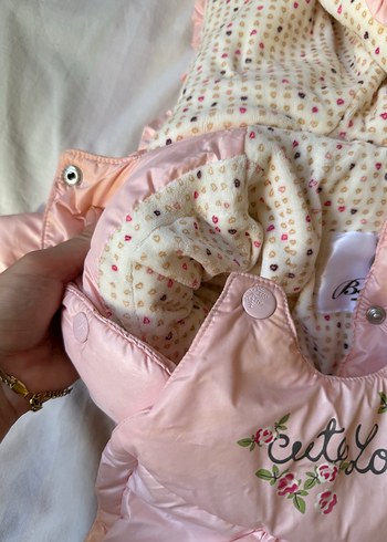 Pembe Nakışlı Kız Bebek Mont Tulum - Görsel 3