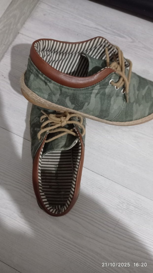 Kahverengi Kamuflaj kadın Günlük Ayakkabı - Görsel 4