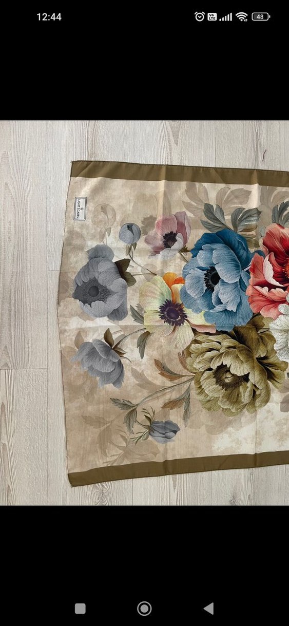 Çiçek Desenli pamuk şal - Görsel 3