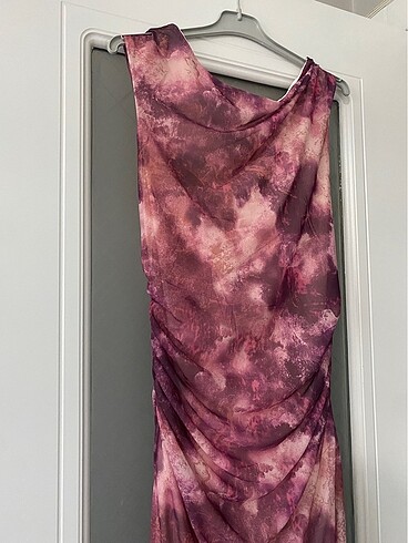 Bershka tül desenli midi elbise - Görsel 7