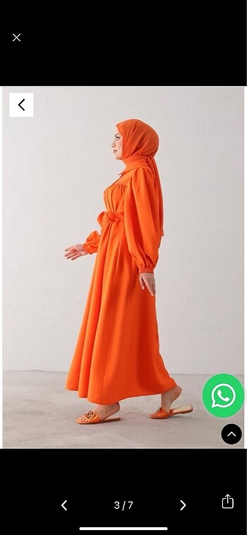 Modaala turuncu elbise - Görsel 4