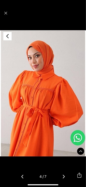 Modaala turuncu elbise - Görsel 3