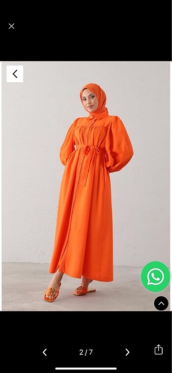 Modaala turuncu elbise - Görsel 5