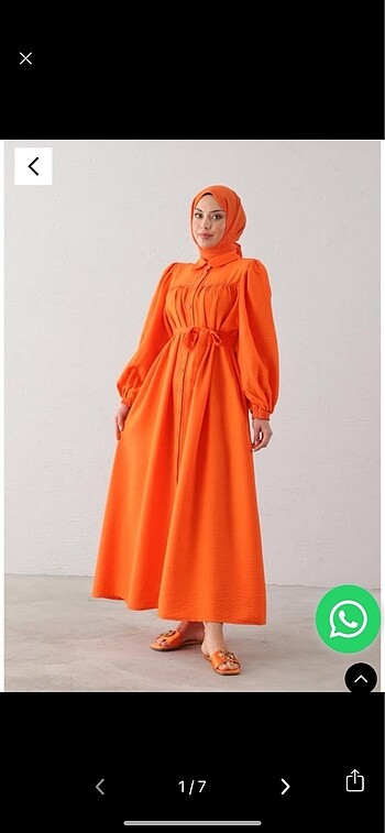 Modaala turuncu elbise - Görsel 6