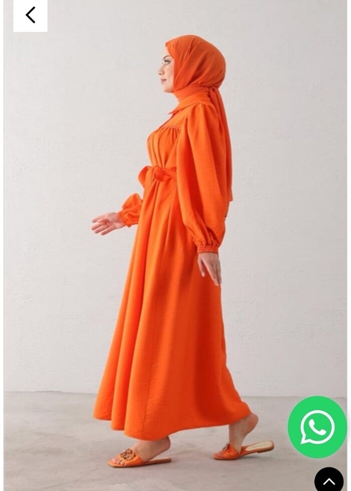 Modaala turuncu elbise - Görsel 4