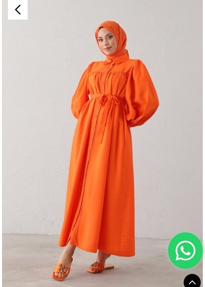 Modaala turuncu elbise - Görsel 5