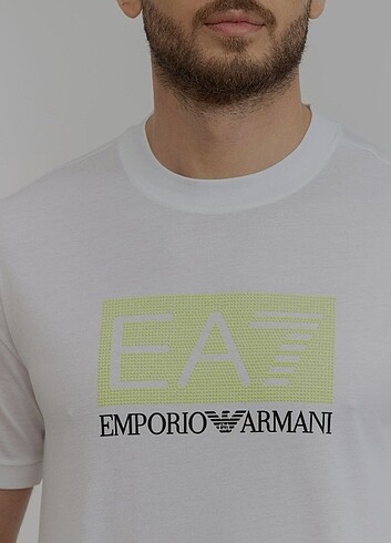 Emporio Armani EA7 Erkek Logolu Kısa Kollu Pamuklu Beya