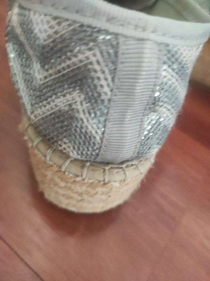 Gri Yılan Desenli Dolgu Topuklu Espadril - Görsel 3