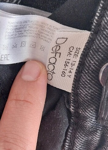 13-14 Yaş Beden kız çocuk siyah esnek slim jean