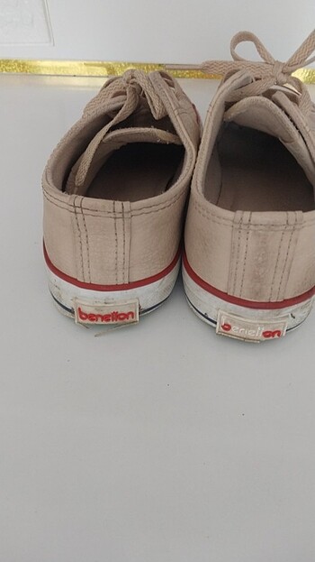 38 Beden ten rengi Renk Kadın benetton deri sneaker