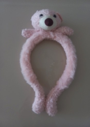 Pembe Peluş Ayıcık Detaylı Çocuk Saç Bandı - Görsel 2