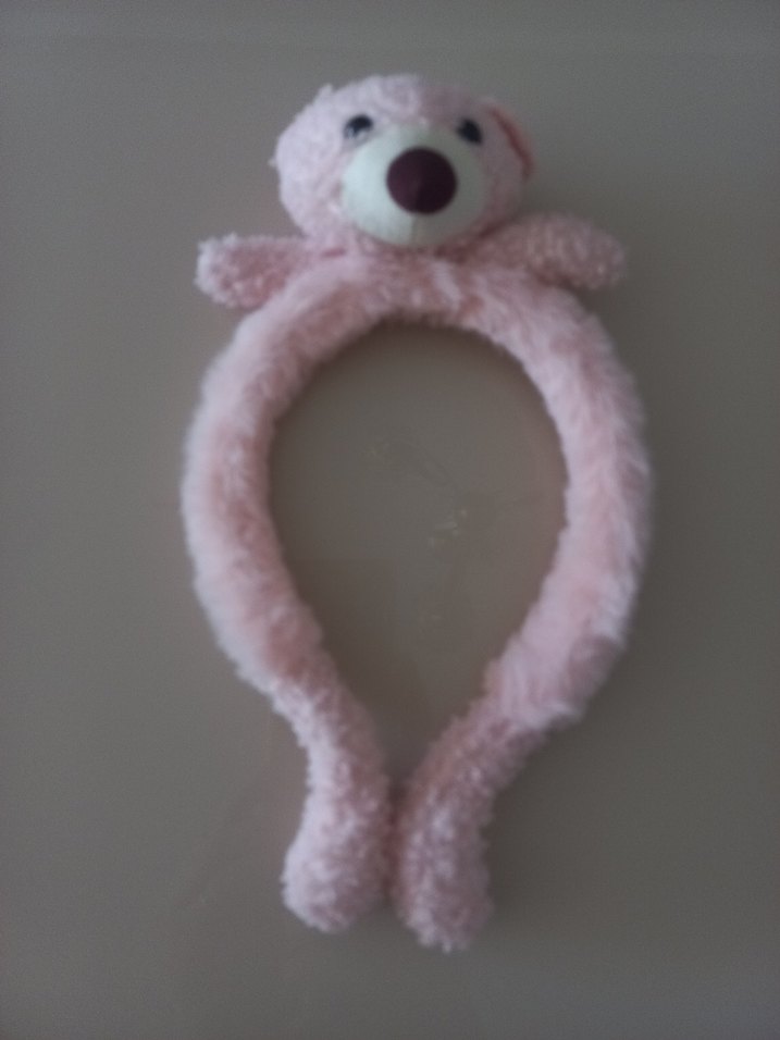 Pembe Peluş Ayıcık Detaylı Çocuk Saç Bandı - Görsel 2