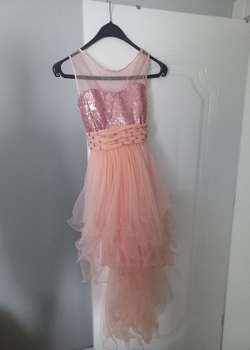 Pembe Kolsuz Fırfırlı Bohem Kız Elbisesi - Görsel 2