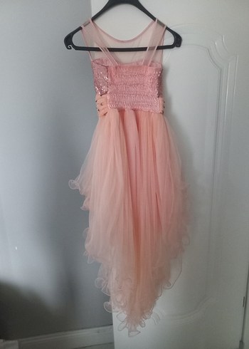 Pembe Kolsuz Fırfırlı Bohem Kız Elbisesi - Görsel 4