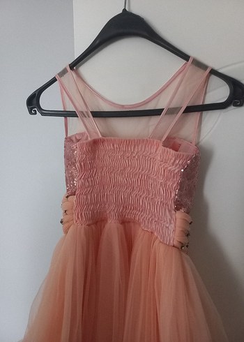 Pembe Kolsuz Fırfırlı Bohem Kız Elbisesi - Görsel 5