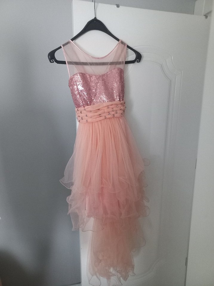 Pembe Kolsuz Fırfırlı Bohem Kız Elbisesi - Görsel 2