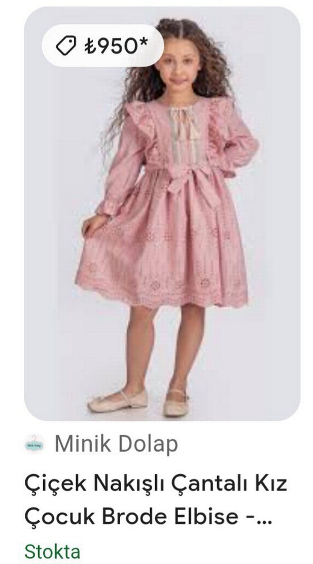 Pembe Bohem Nakışlı Kız Elbisesi - Görsel 3