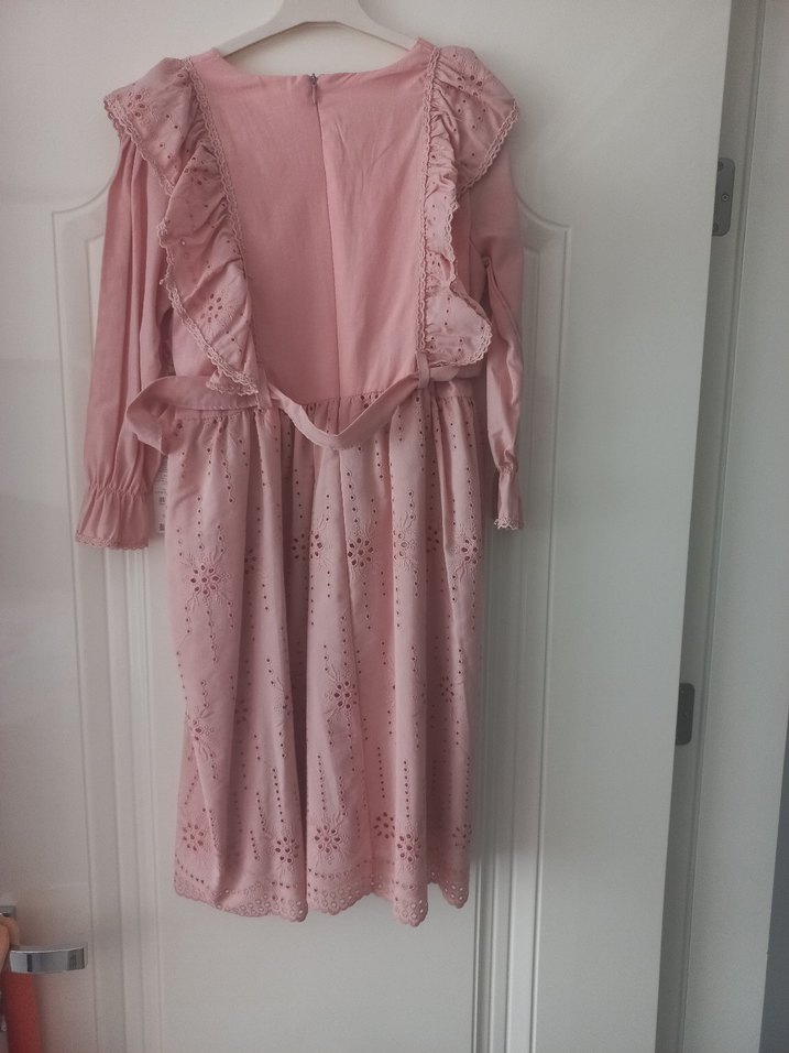 Pembe Bohem Nakışlı Kız Elbisesi - Görsel 5