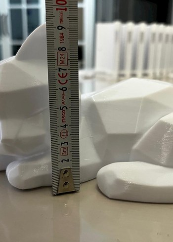 Tasarımcı Beyaz Kedi Figürü Obje 12*8 cm