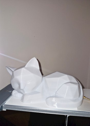  Beden Beyaz Kedi Figürü Obje 12*8 cm