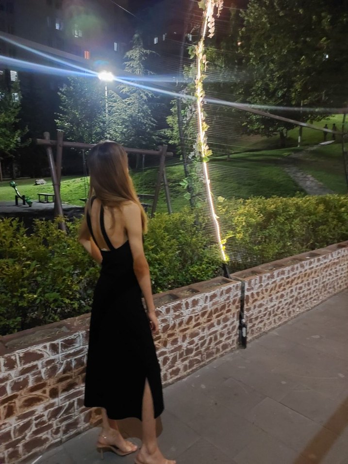 Mango Sırt Dekolteli Yırtmaçlı Uzun Kadın Elbise - Görsel 2