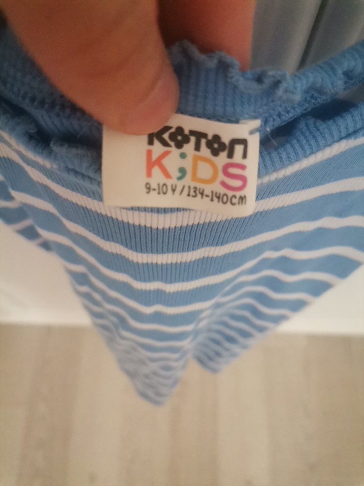 Mavi Çizgili Kız Çocuk Atlet - Görsel 3