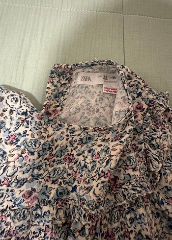 Zara Çiçek Desenli Uzun Kollu Kız Elbisesi
