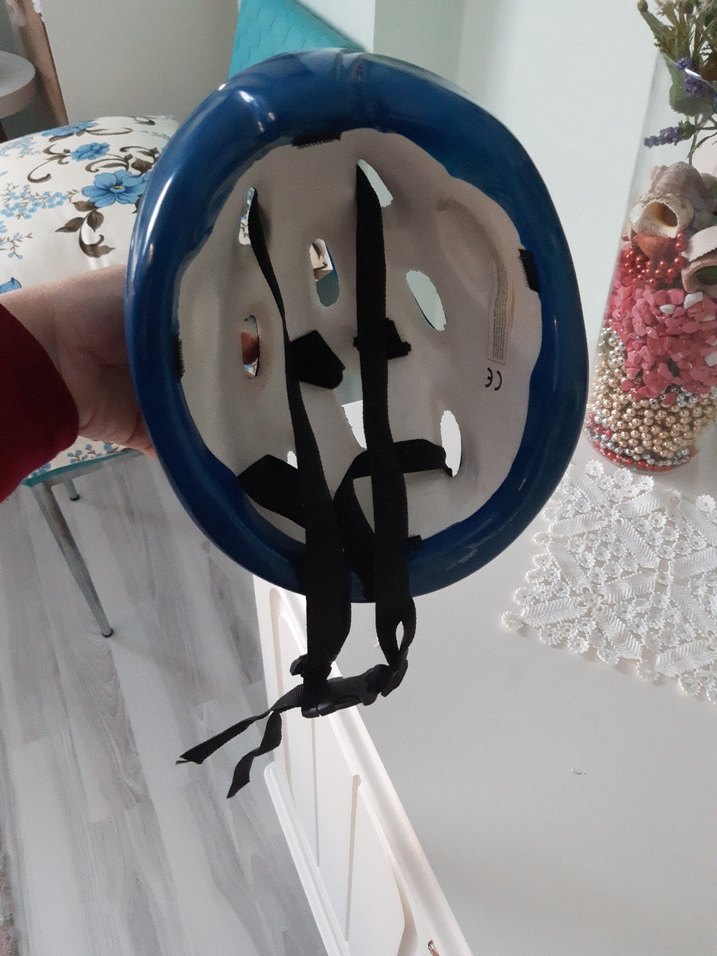 Mavi Minimalist Motosiklet Kaskı - Görsel 4