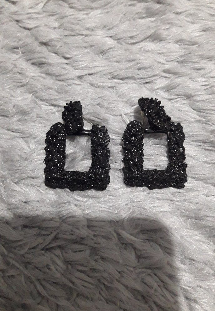 Mini Boncuklu Siyah Bohem Küpe - Görsel 3