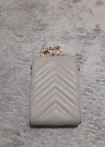 Gri Deri Zincir Detaylı Kadın Çanta - Görsel 2