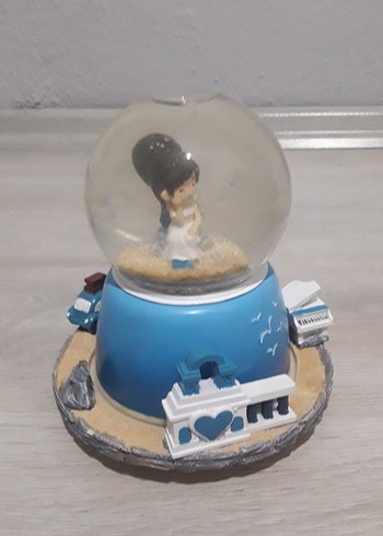 Mavi Temalı Renkli Kar Küresi Biblo - Görsel 3