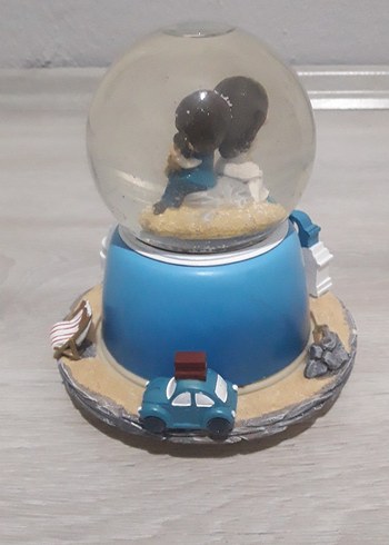 Mavi Temalı Renkli Kar Küresi Biblo - Görsel 2