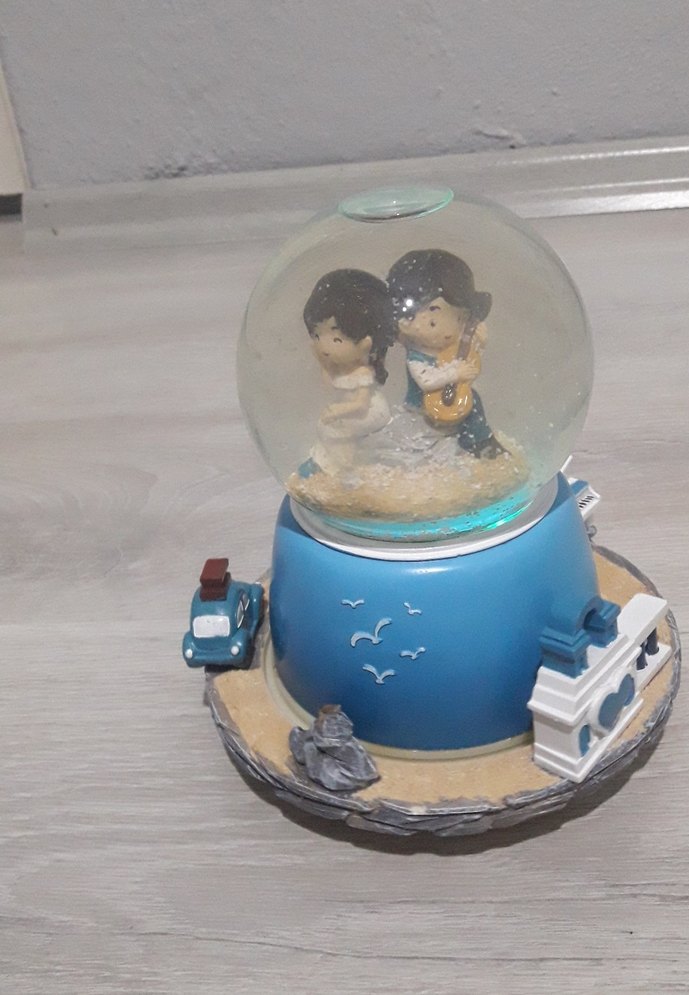 Mavi Temalı Renkli Kar Küresi Biblo - Görsel 4