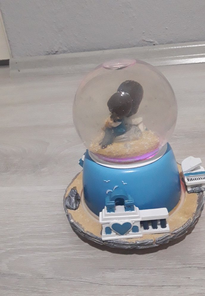 Mavi Temalı Renkli Kar Küresi Biblo - Görsel 5