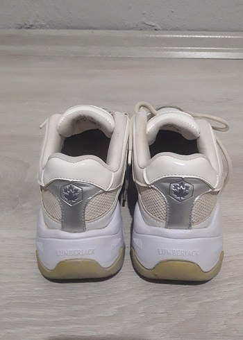 Beyaz Bağcıklı Kadın Spor Ayakkabı - Görsel 2