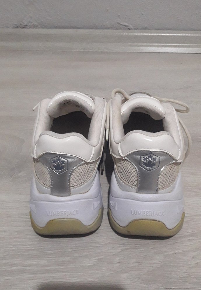 Beyaz Bağcıklı Kadın Spor Ayakkabı - Görsel 2