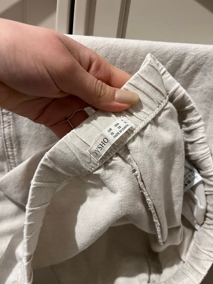 Kum Taşı Rengi Keten Pantolon - Görsel 2