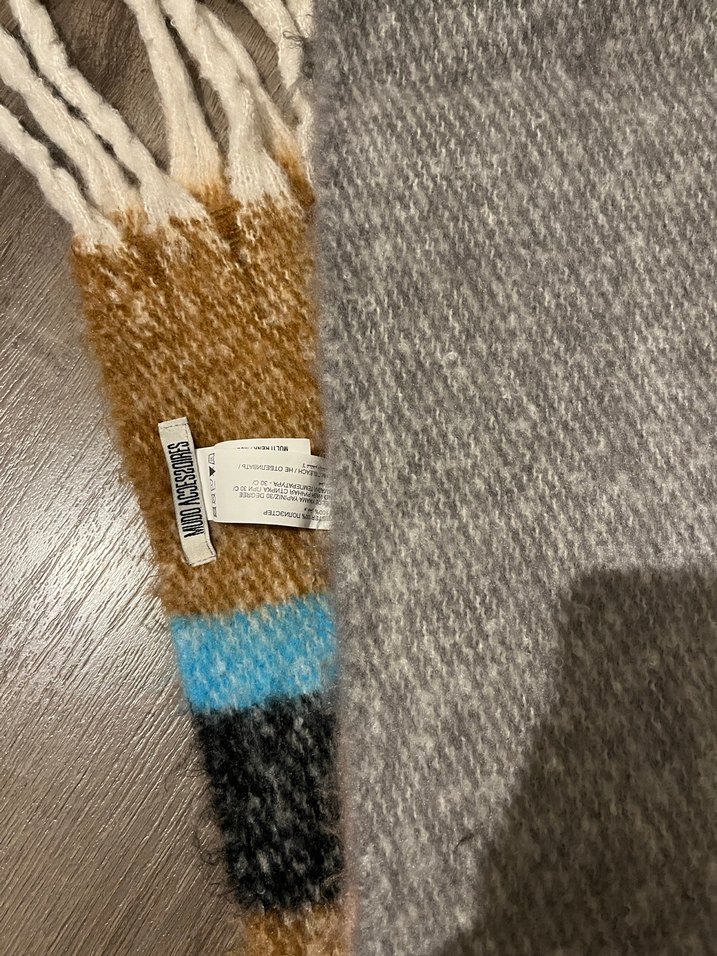 Gri Örgü Kadın Yün Şal - Görsel 2