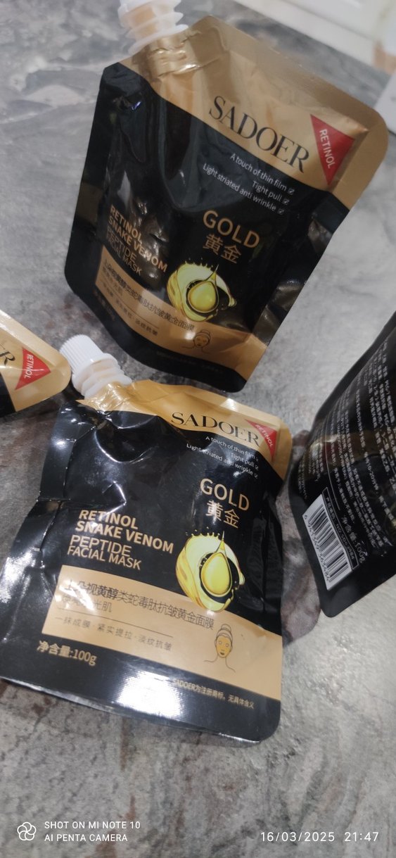 Sadoer Altın Retinol Yılan Zehri Peptit Maske 100g - Görsel 3