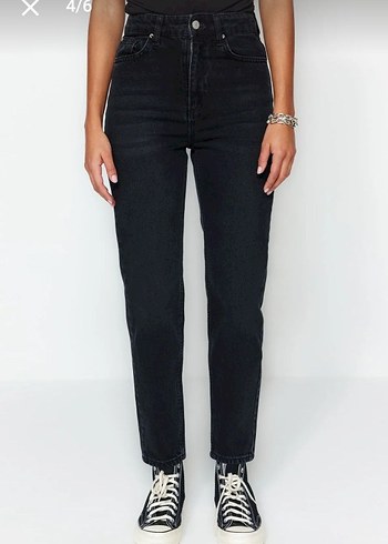 l Beden siyah Renk Siyah Regular Fit Kadın Denim Pantolon