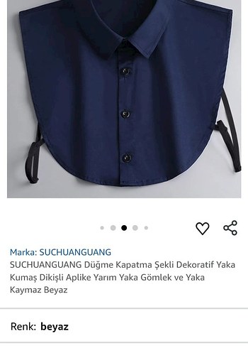 Lacivert Düğmeli Dekoratif Yaka